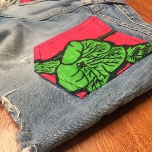 Distressed African print Marc Jacobs Jean shorts